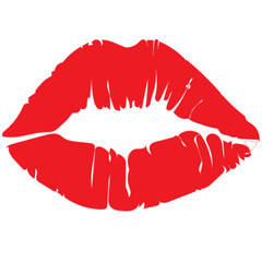 red lips isolated on white background