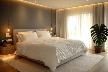 Modern Bedroom Interior Design Featuring A King Size Bed