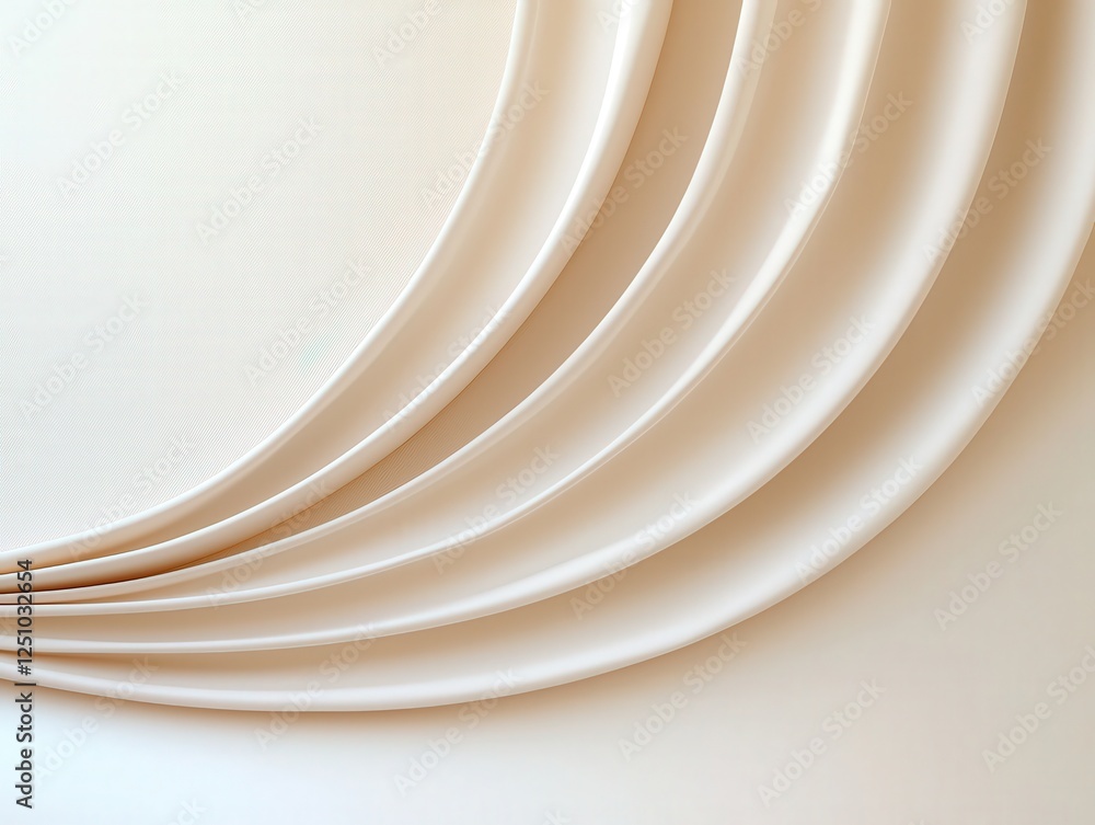 Poster elegant smooth fabric drapes in soft beige tones creating a tranquil and sophisticated background fo