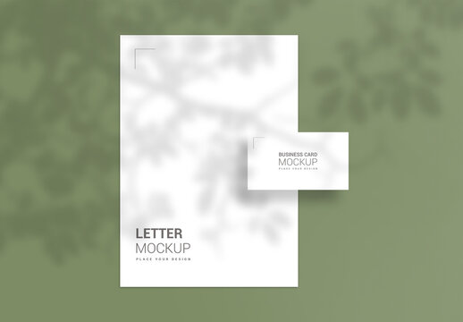 Minimal Letterhead and Business Card Mockup