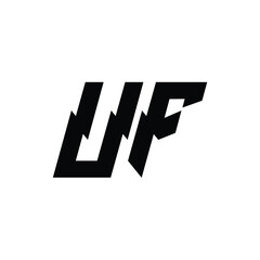 UF monogram logo design letter text name symbol monochrome logotype alphabet character simple logo