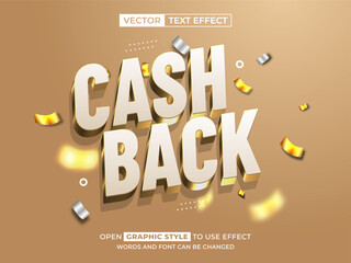 cash back editable text, font effect, 3d text for title