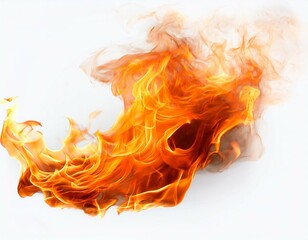 natural fire flame on white background