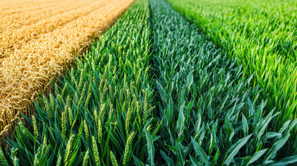 Sustainable farming practices with diverse crops in vibrant fields