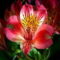 pink and yellow flower