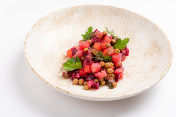 Colorful Summer Salad Showcasing Vibrant Ingredients in a Rustic Bowl Garnished With Fresh Herbs, Highlighting the Art of Culinary Presentation in a Bright Setting