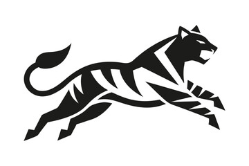 Tribal tiger jump - vector tattoo