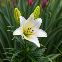 Obraz premium white water lily