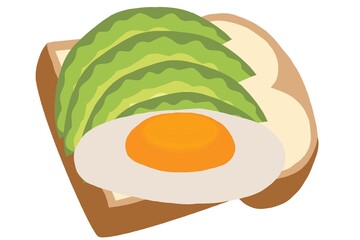 Toast avocado illustration