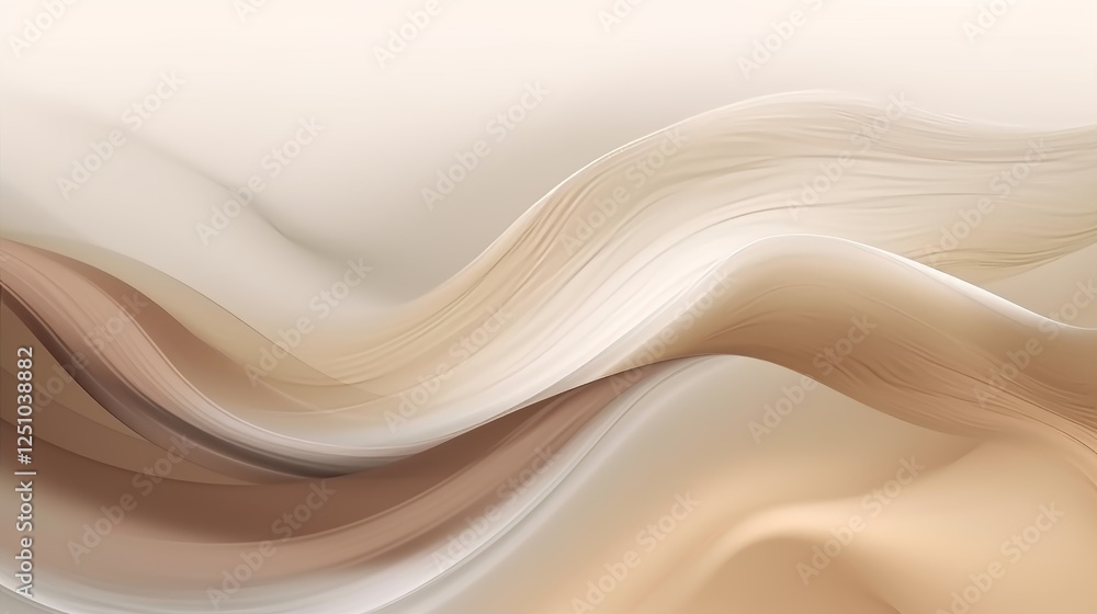 Aufkleber abstract beige brown wave background design elegant smooth flowing texture art soft form lines style