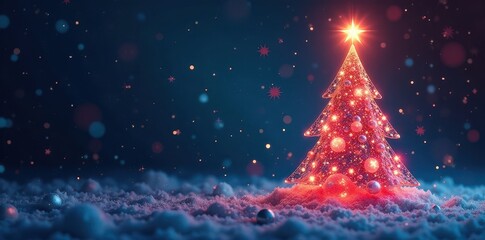 Abstract geometric Christmas tree, snowflake, star pattern , art, elegant, vector