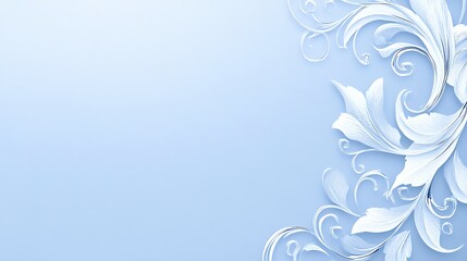Obraz premium Elegant White Paper Floral Design on Blue Background