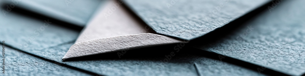 Poster close-up of overlapping envelopes: textured paper and color contrast