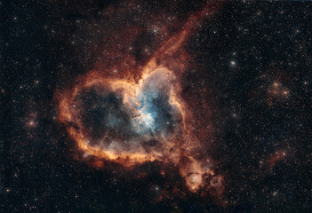 The Heart Nebula deep space photography, a majestic cosmic shape