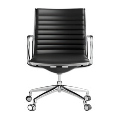 Fototapeta premium Isolated Modern Black Office Chair on Chrome Base