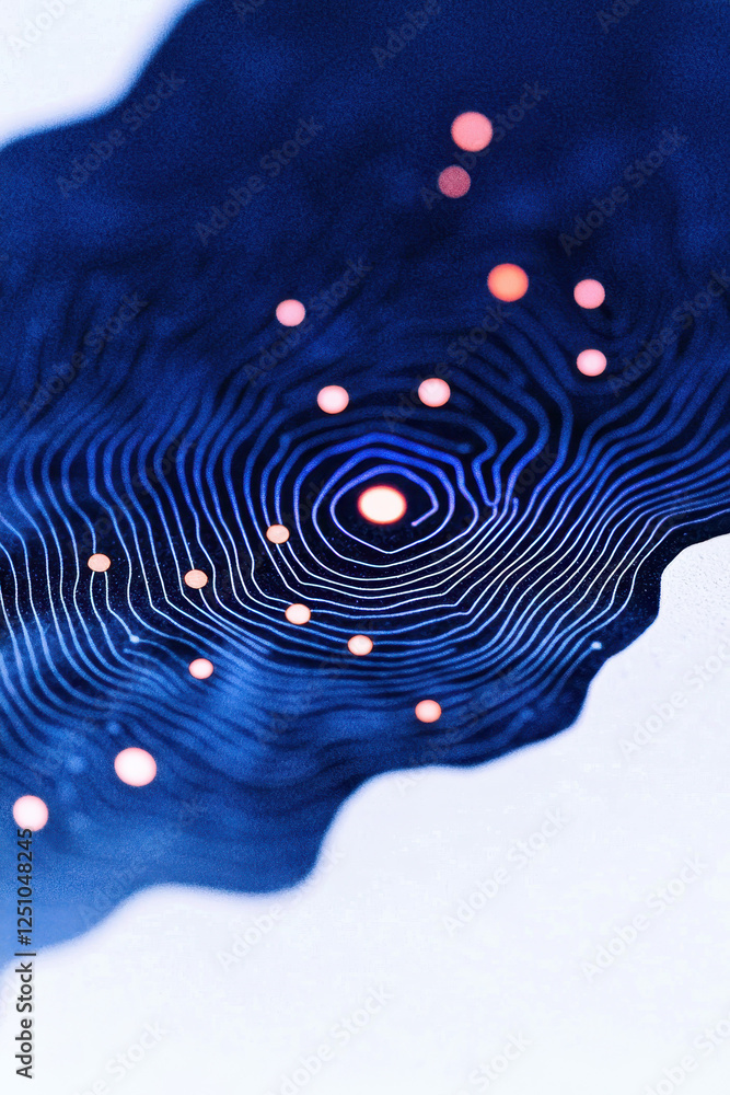 Poster exploring the depths of abstract science: a stunning visualization of geometric patterns and vibrant