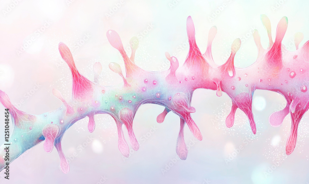 Poster exploring the colorful structures of biological cells: an abstract representation of life through li