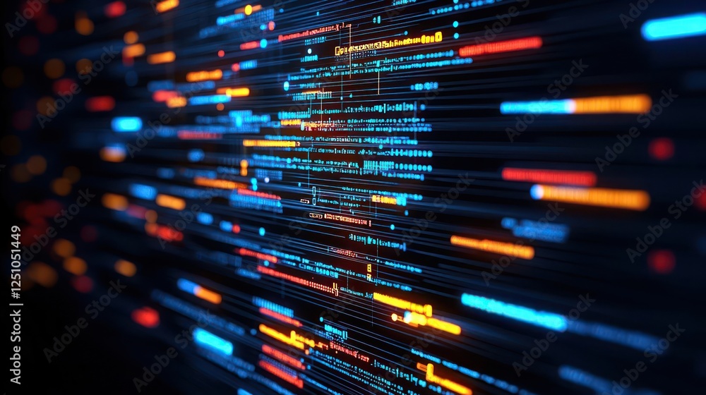 Aufkleber abstract digital data stream background