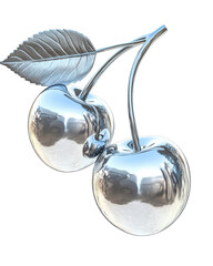 Fototapeta premium Isolated Pair of Chrome Finished Cherries