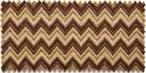 Dark Brown & Beige Herringbone Zigzag Fabric Texture Background for Interior Design
