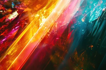 Vibrant Light Refraction Through Futuristic Prism Colors