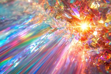 Obraz premium Vivid Light Refraction through a Futuristic Prism Spectrum