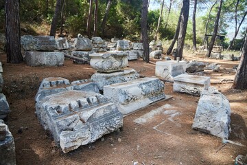 Ruins of the ancient city of Phaselis. Kemer, Turkey