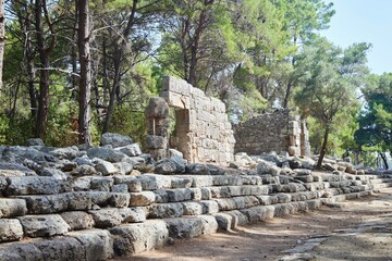 Ruins of the ancient city of Phaselis. Kemer, Turkey