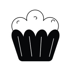 sweet glyph outline icon with white background vector stock illustration