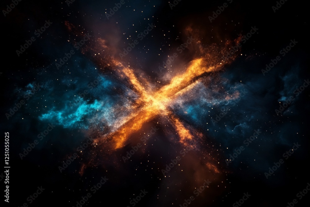 Poster cosmic explosion of colors in the vast universe during a stellar event captured in high detail