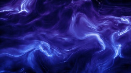 Abstract ethereal cloudscape with swirling electric blue and violet plasma energy effect