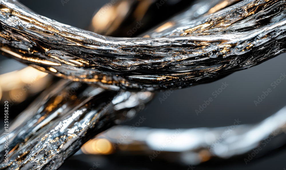 Aufkleber exploring the intricate design of twisted metallic forms: a closeup look at the modern artistry behi