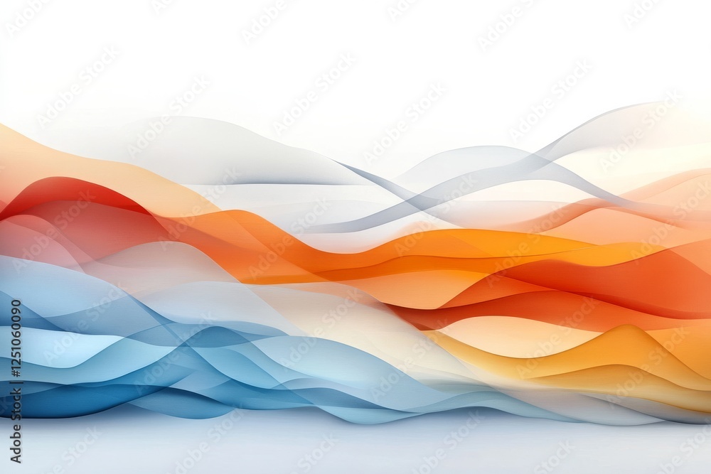 Aufkleber colorful abstract waves blending smoothly across a bright background in a creative design setting