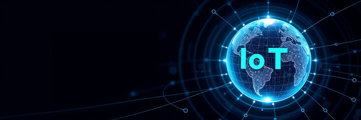 Obraz premium Internet of Things (IoT) Innovation – Smart Connectivity and Digital Transformation in the Internet of Things, smart devices, digital transformation, connected technology, cloud computing.