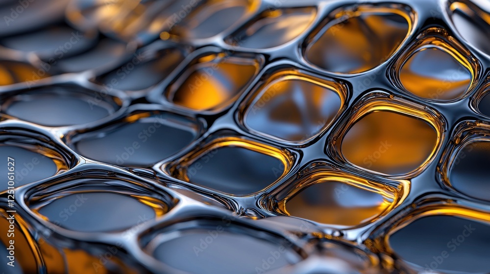 Aufkleber A close up of a shiny, metallic surface with a pattern of squares