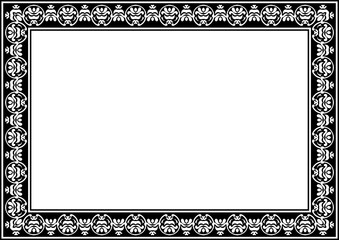 Vintage ornamental frame and border design with ethnic pattern.