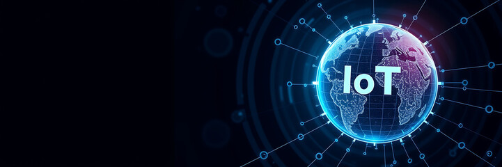 Obraz premium Internet of Things (IoT) Innovation – Smart Connectivity and Digital Transformation in the Internet of Things, smart devices, digital transformation, connected technology, cloud computing.