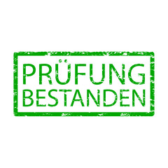 Rubber stamp germany, exam or test done, vector of print school or university, certification paper evaluation, verification grade student, achievement result, authority and acceptance illustration