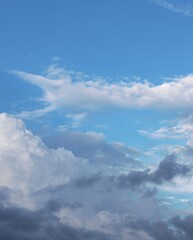 Abstract colorful cloudy sky background. Clouds of different shapes. Nice picture. Cover. Wallpaper. copy space.