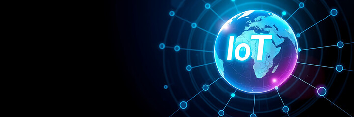 Naklejka premium Internet of Things (IoT) Innovation – Smart Connectivity and Digital Transformation in the Internet of Things, smart devices, digital transformation, connected technology, cloud computing.