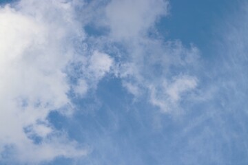 Abstract colorful cloudy sky background. Clouds of different shapes. Nice picture. Cover. Wallpaper. copy space.