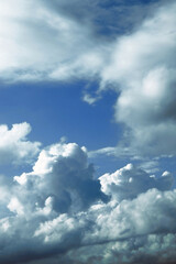 Abstract colorful cloudy sky background. Clouds of different shapes. Nice picture. Cover. Wallpaper. copy space.