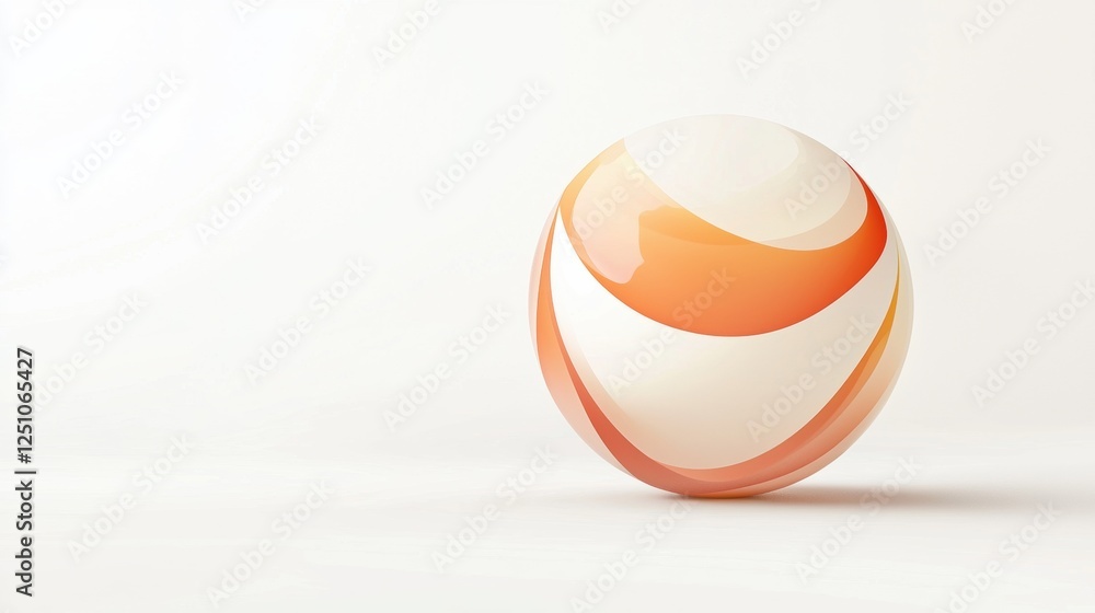 Aufkleber 3d rendering of an abstract sphere. the sphere is spherical in shape and has a smooth surface.