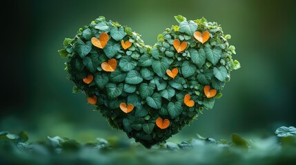 View of broken heart with flowers