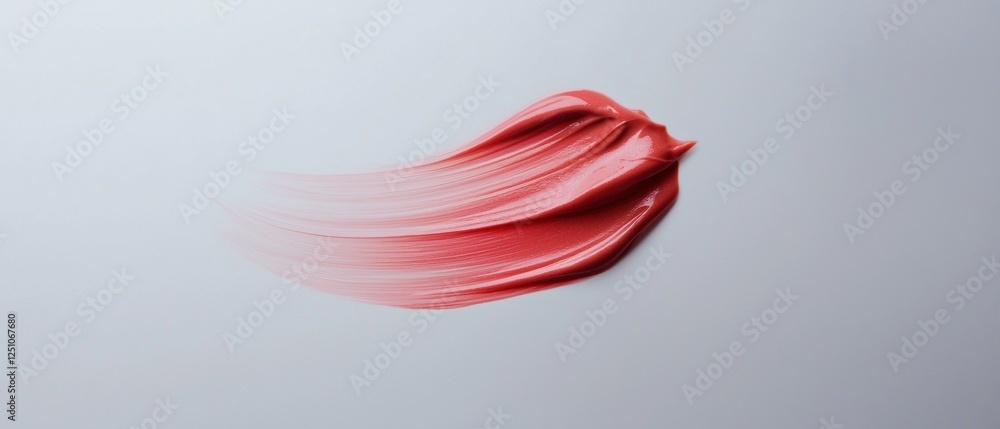 Poster close-up of a red lipstick swatch on a white background. the swatch appears to be made of a smooth, 