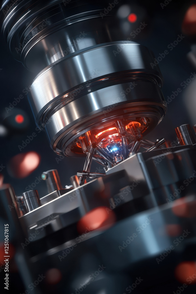 Poster exploring the depths of advanced technology: a stunning view of machinery and mechanisms in action, 