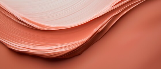 Abstract digital art piece that appears to be a close-up of a wave-like shape. the wave is made up of multiple layers of fabric, creating a smooth and fluid texture.