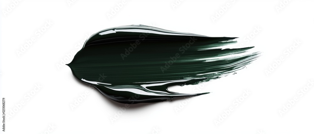 Poster close-up of a dark green paint swatch on a white background. the swatch appears to be made of a smoo