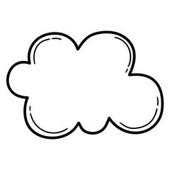Hand drawn doodle cloud on a white background.