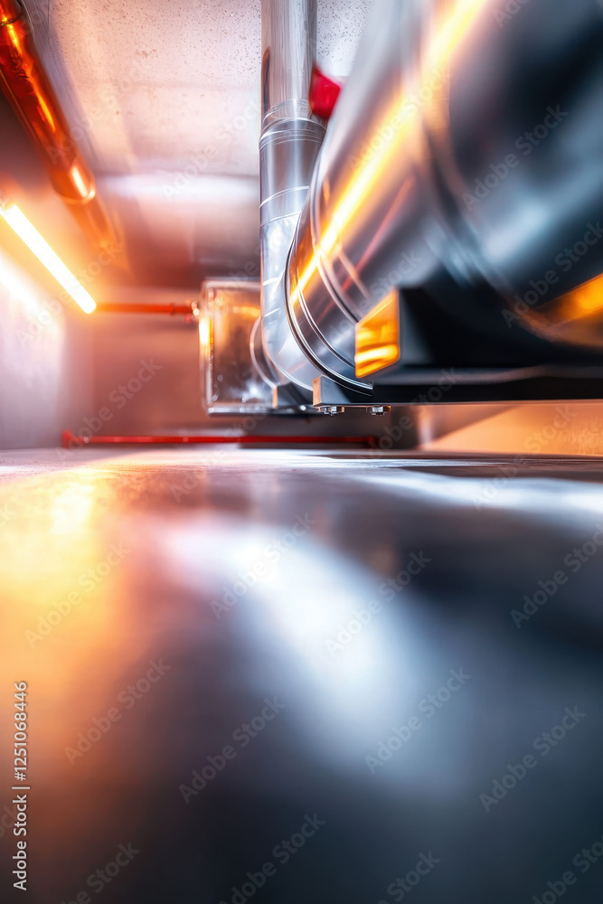 Aufkleber exploring industrial infrastructure: a close-up view of modern ventilation systems showcasing advanc